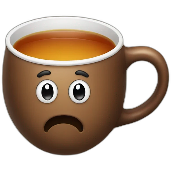 a poop who drinks tea emoji