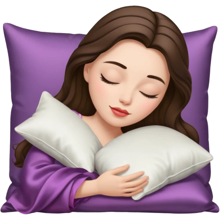 sleeping beauty brunette white girl with a silk pillow emoji