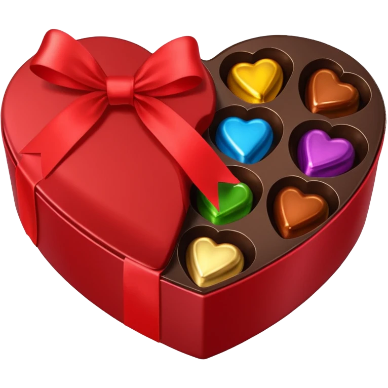 heart shaped box of luxury chocolates emoji