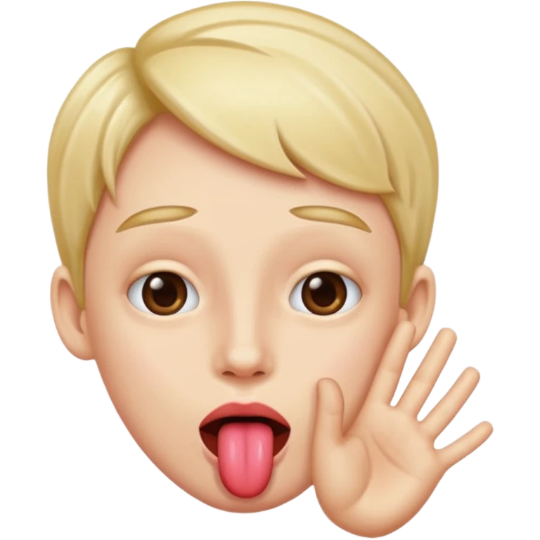 Tongue out and hands next to it emoji