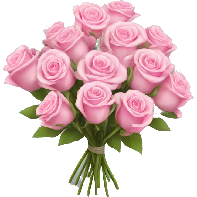 a bouquet of pink roses and baby’s breath  emoji