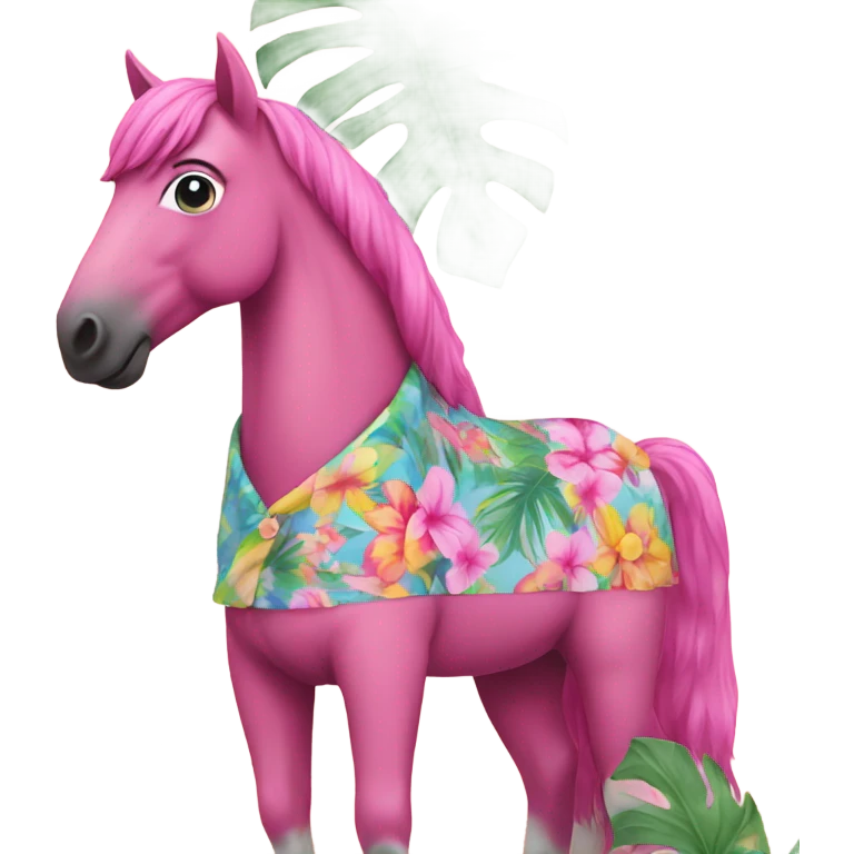 Pink horse in a Hawaiian shirt  emoji