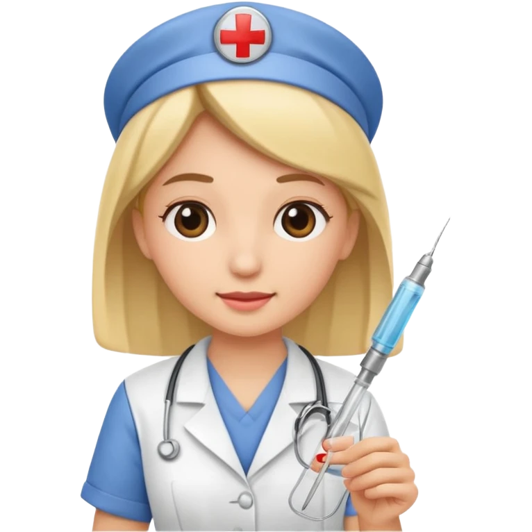 nurse holding vaccination needle emoji