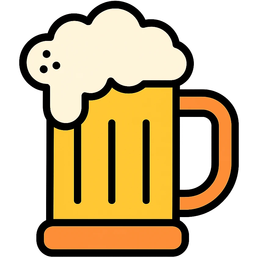 beer mug color icon with foam overflowing emoji