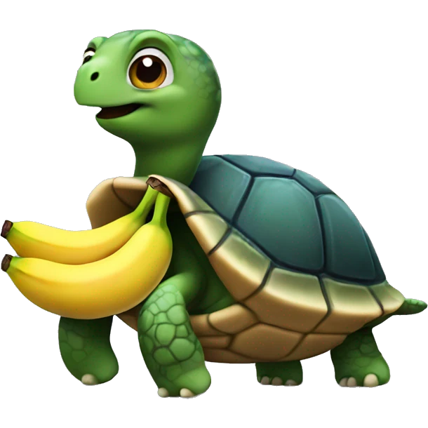 turtle with banana emoji