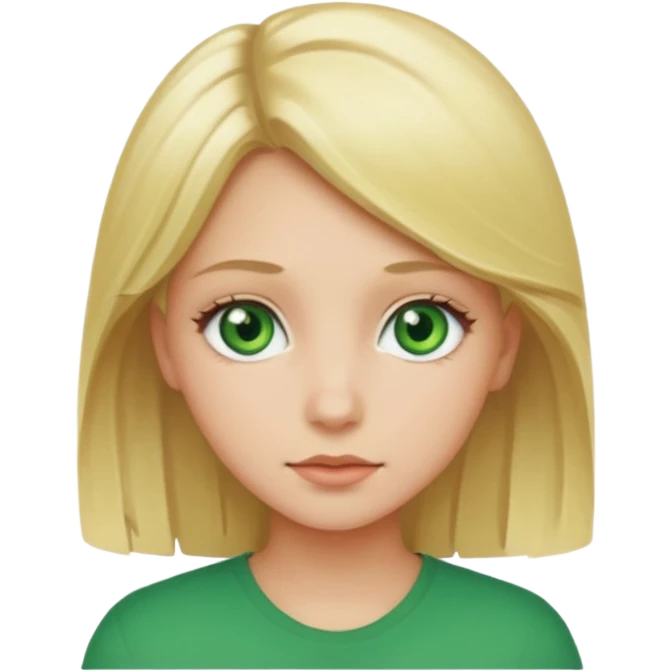 Girl blonde Green eyes emoji