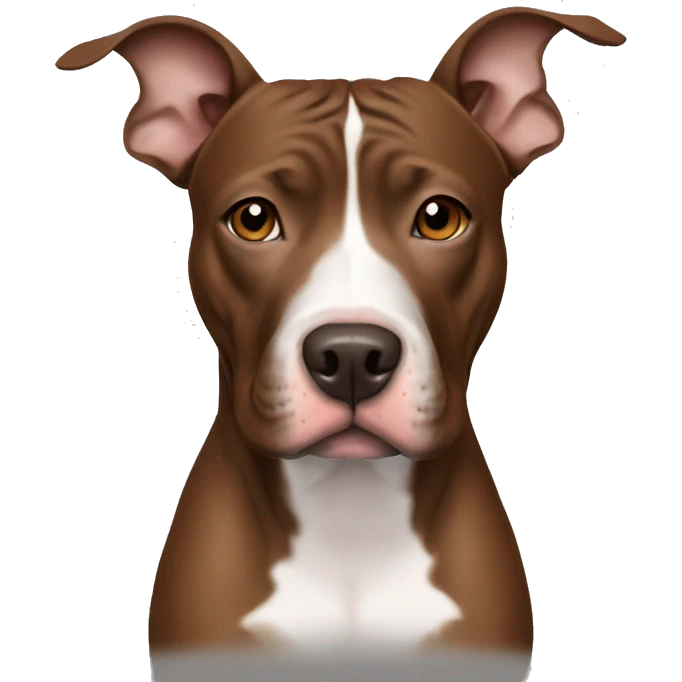 Brown pit bull thin white nose stripe emoji