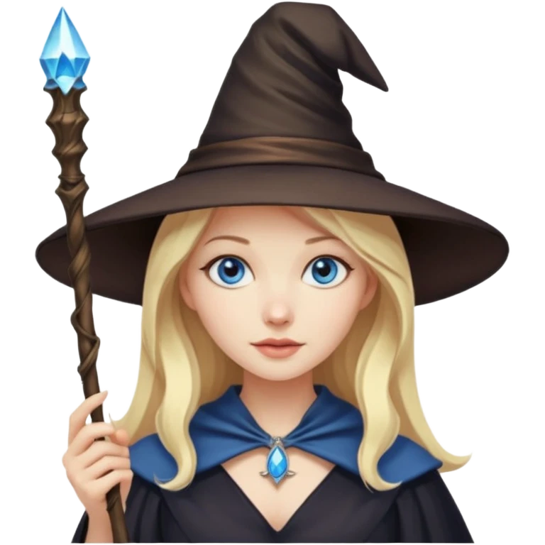 Witch, magicien blonde woman with blue eyes emoji