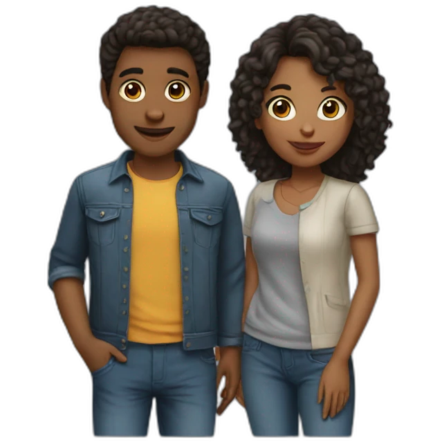 Couple young emoji