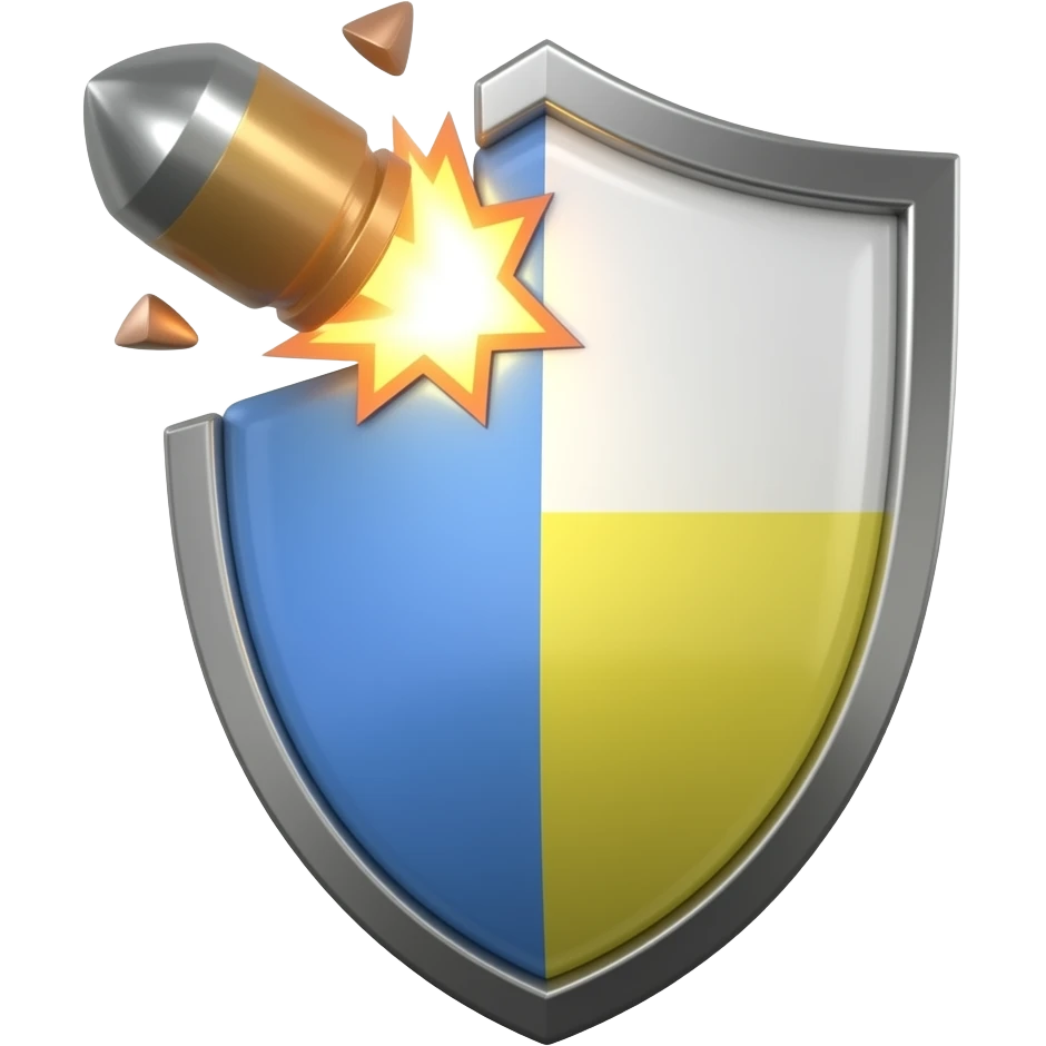 щит от которого рикошетит пуля (не патрон целиком, а толоуо навершие) emoji