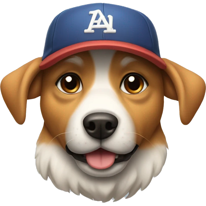 dog wearing baseball hat emoji
