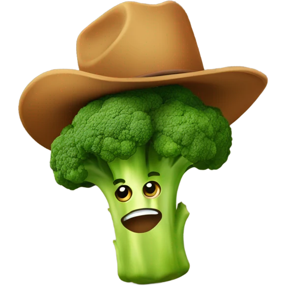 broccoli with a cowboy hat emoji