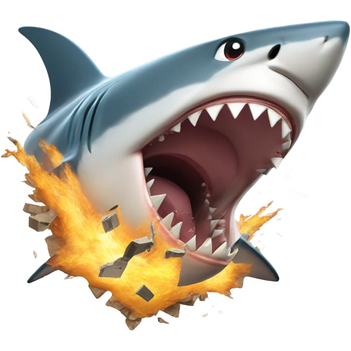 a shark exploding emoji