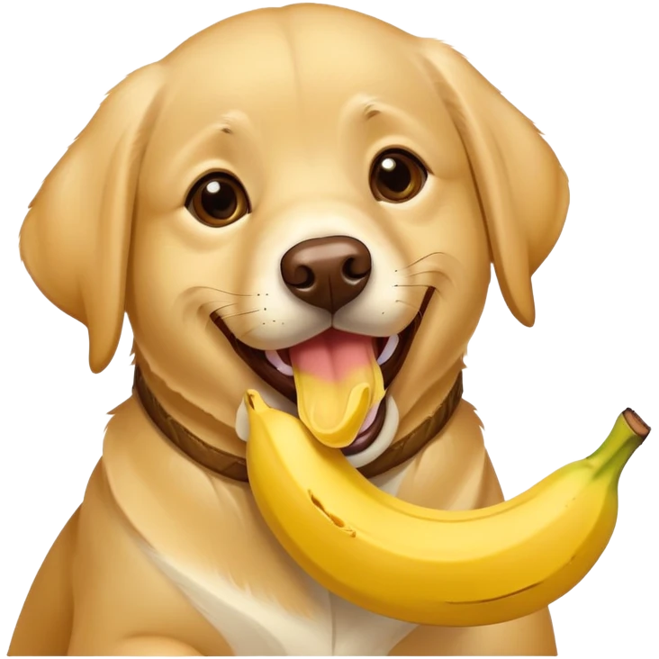 labrador retriever eating a banana peel emoji