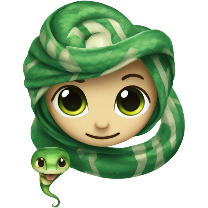 cute Slytherin baby snake with scarf hogwarts emoji