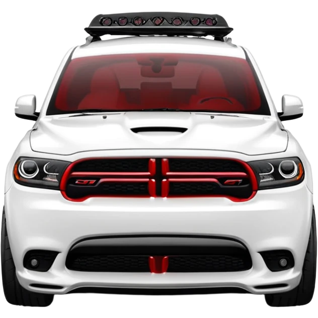 Durango DOSH HellCat SRT white and With low suspension body kit 4k, 8k and carbon: spoiler Wheels and hood With red tint emoji