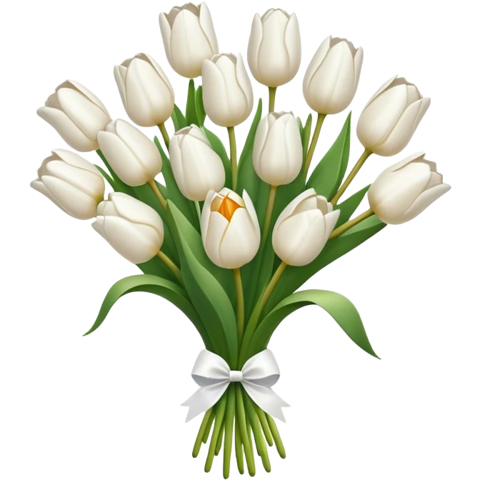 white tulip bouquet emoji