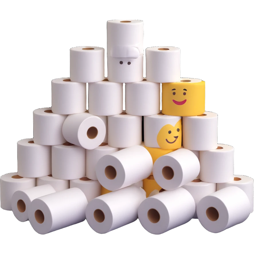 pile of toilet paper rolls 3D emoji style emoji