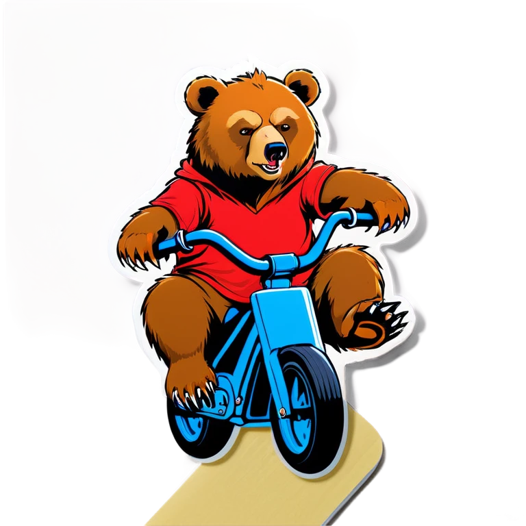 Bear on a bike with claws out emoji