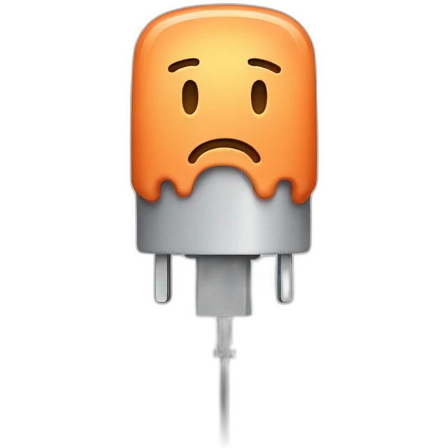 A sad electrical plug emoji