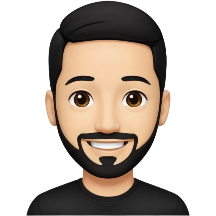 AJ McLean with black hair, black shirt emoji