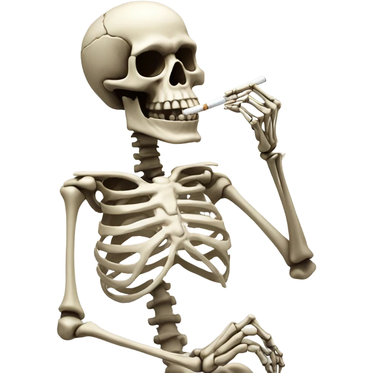 Skeleton smoking a cigarette emoji