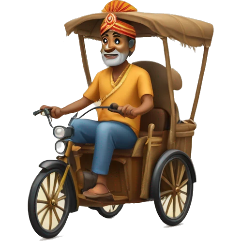 A indianman riding a rickshaw  emoji
