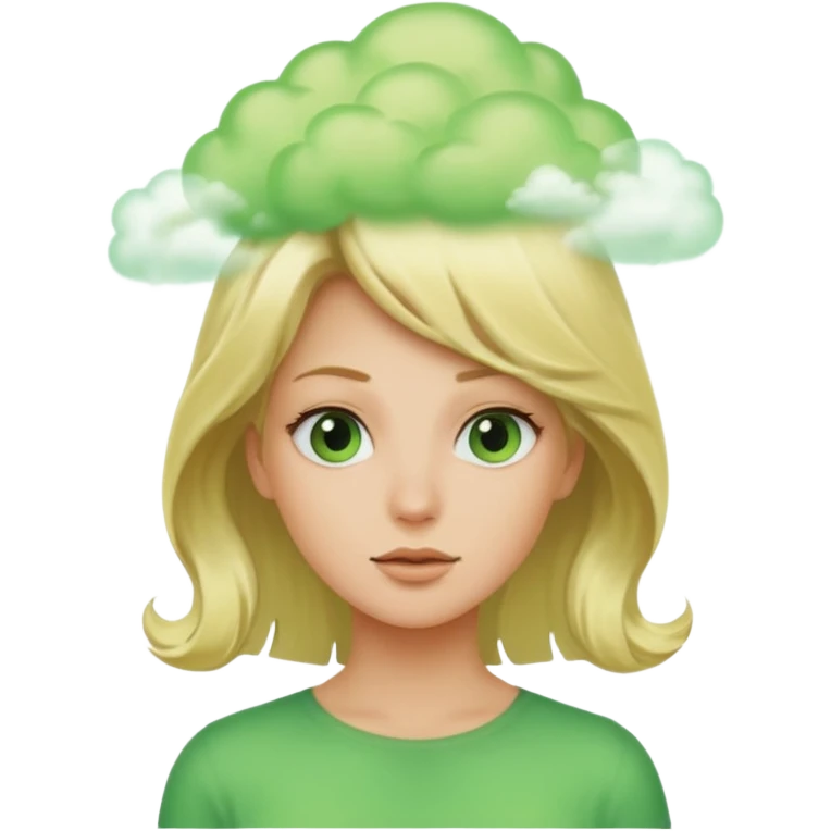 Blonde woman with green fart cloud behind her  emoji