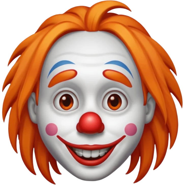 whatsapp clown emoji with long hair emoji