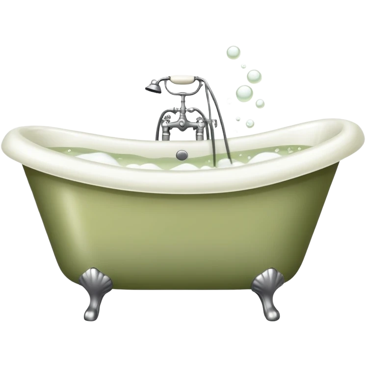 Pale olive retro bath with foam  emoji