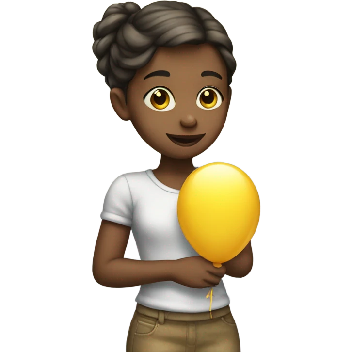 girl holding a ballon emoji