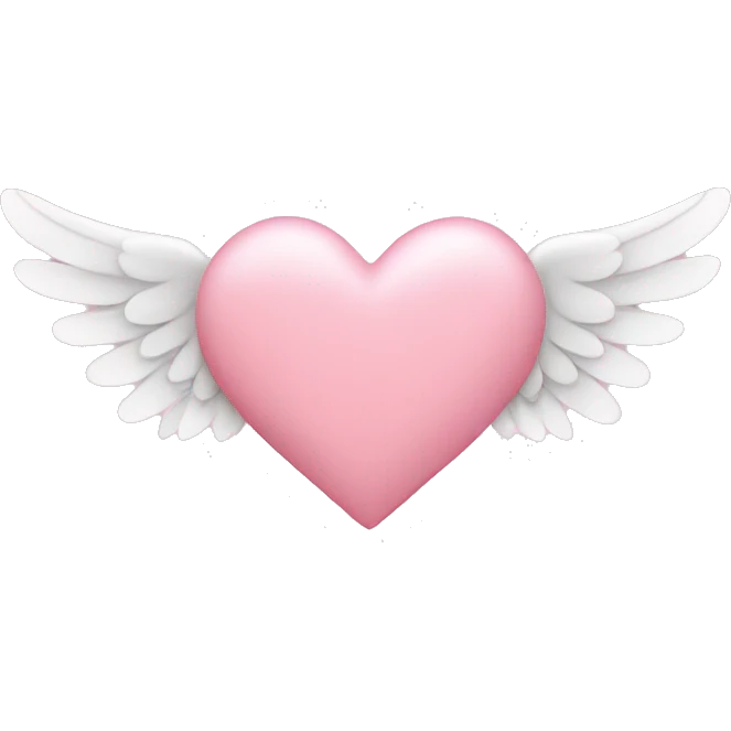 soft pink heart with wings emoji