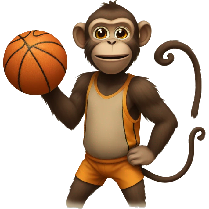 monkey with basketball emoji