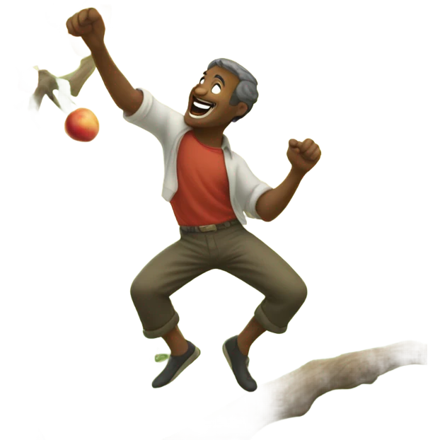 Guy dancing and picking fruit emoji