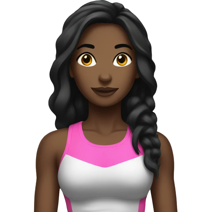 black hair gym girl emoji