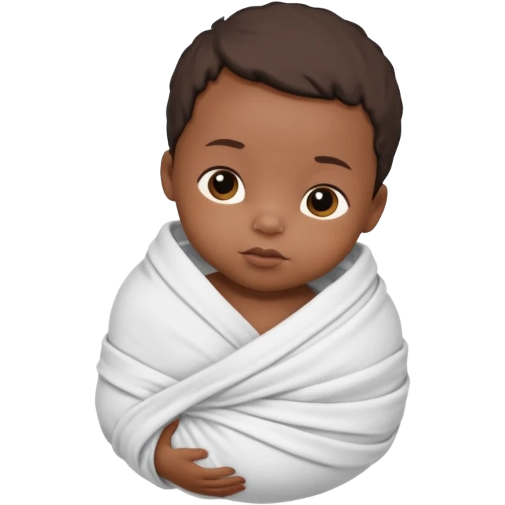 newborn black baby in a swaddle emoji
