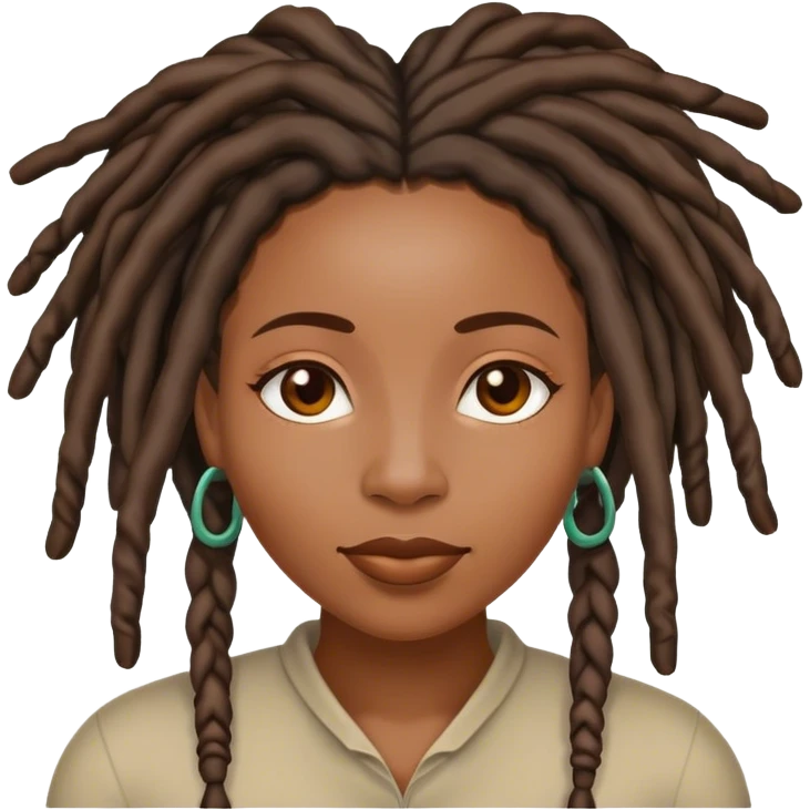 Black woman with locs warm emoji