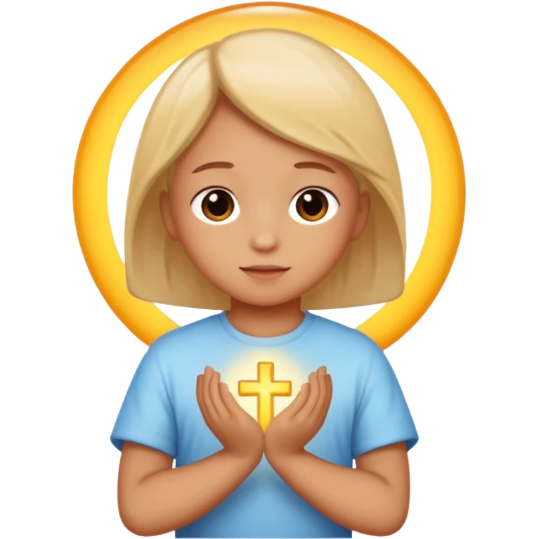 Niño abrazando a Dios emoji