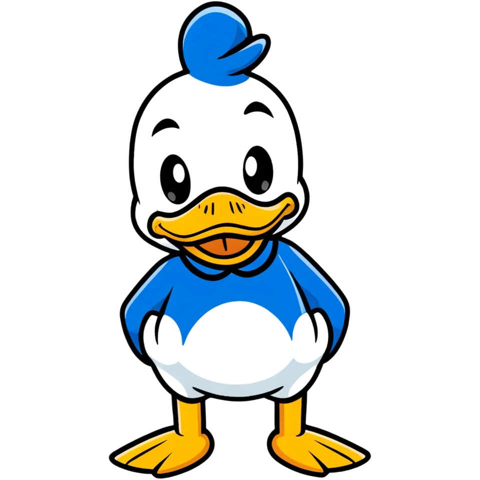 Donald Duck cartoon sticker style, different expression emoji