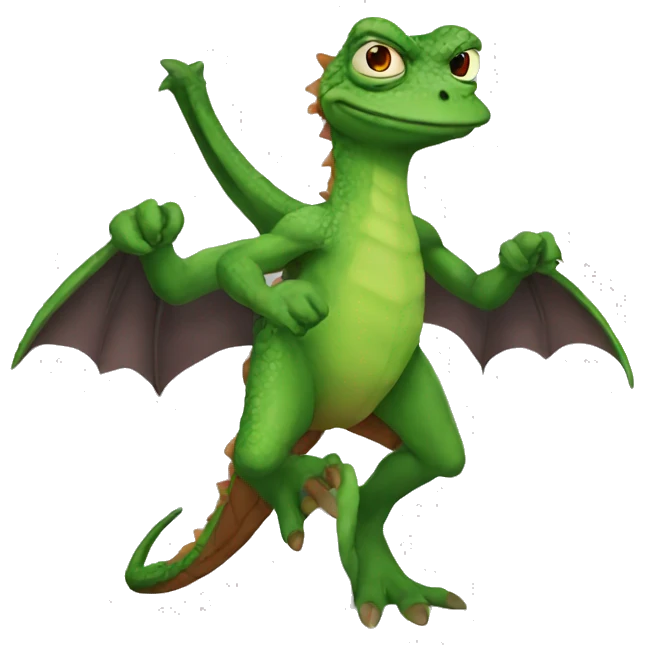 full body Pepe as Dragon emoji