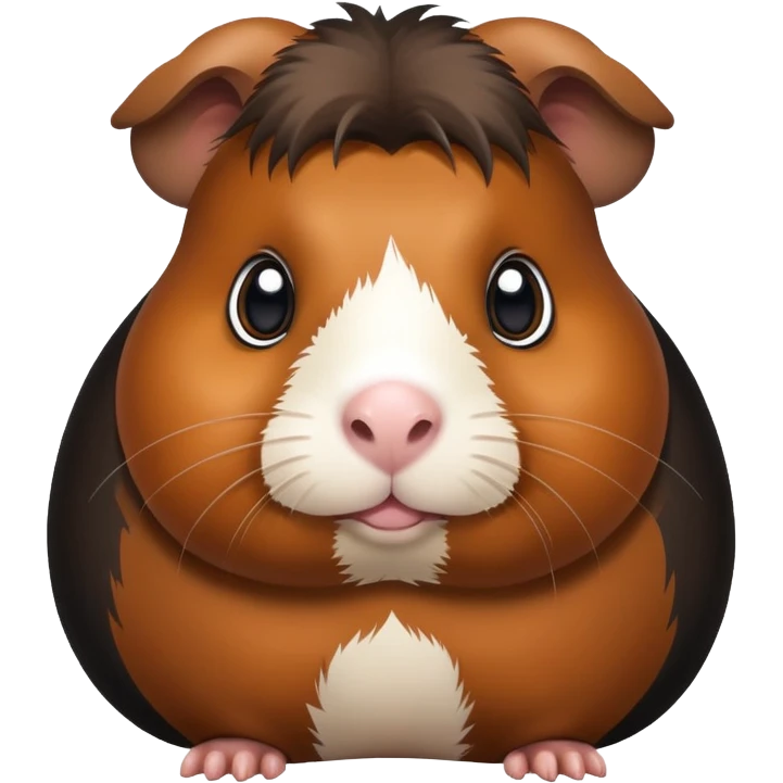 Huge fat black And brown guinea pig with big eyes emoji