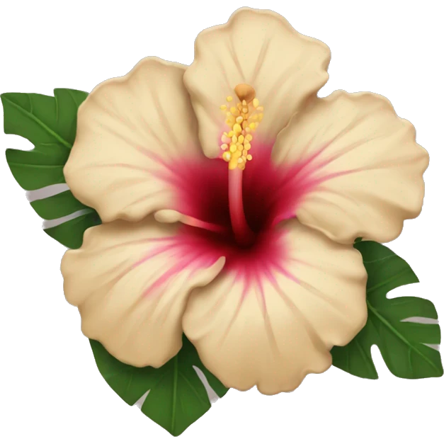 beige hibiscus emoji