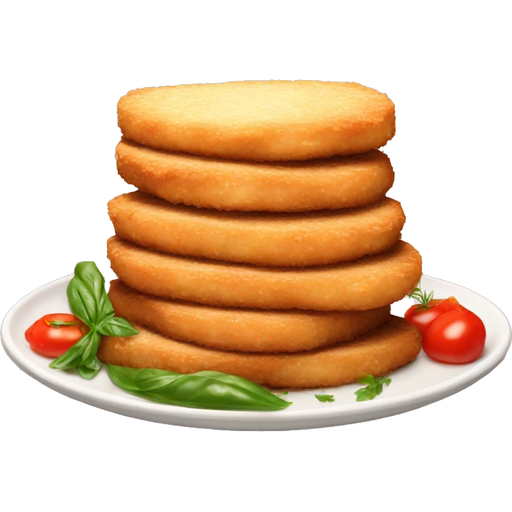 Chicken cutlet stack on plate Italian  emoji