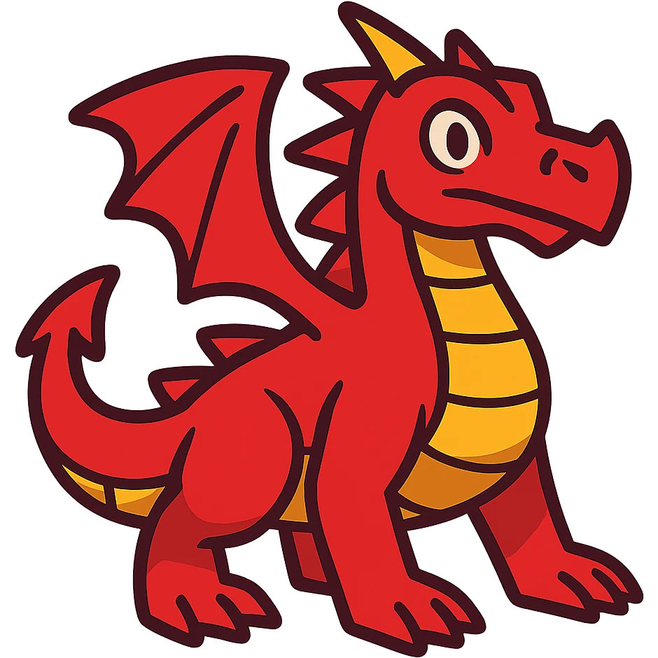 red dragon in vibrant toon style emoji