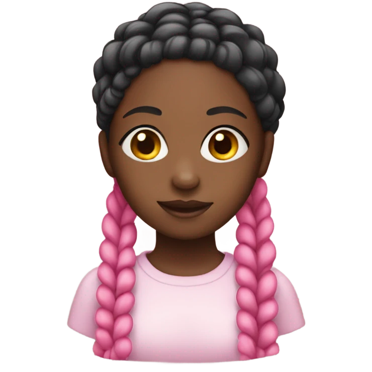 Black girl with pink braids emoji