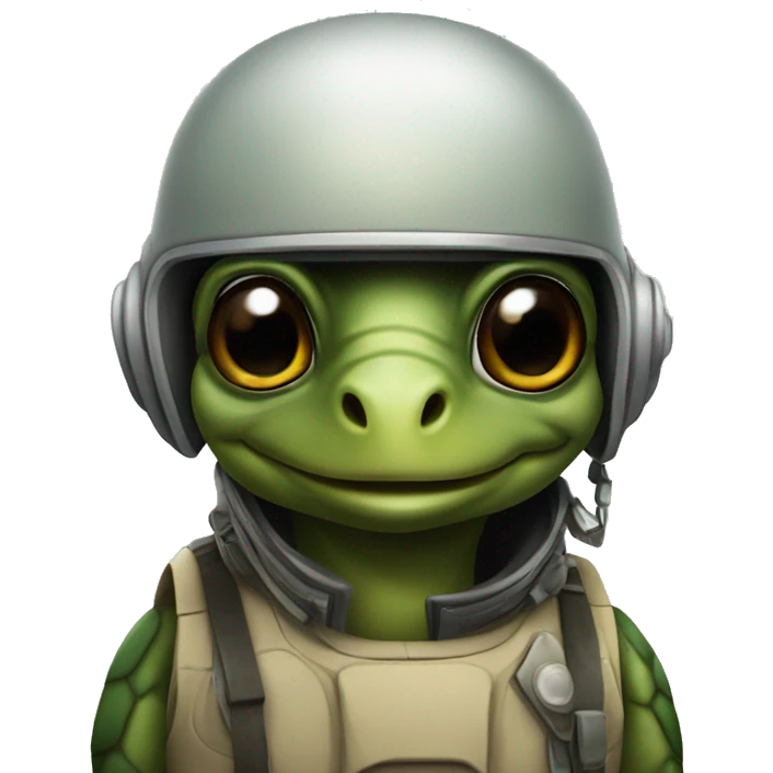 a turtle with pilot helmet emoji