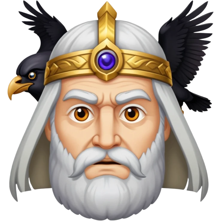 Norse god Odin with one eye and ravens emoji