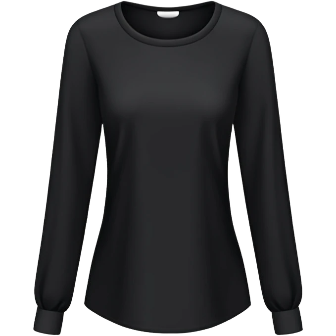 plain isolated black long sleeve blouse emoji