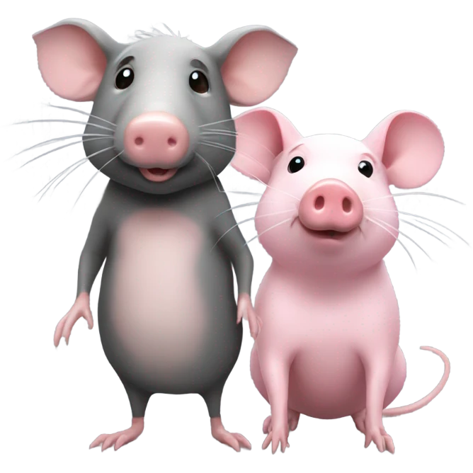 rat and pig emoji