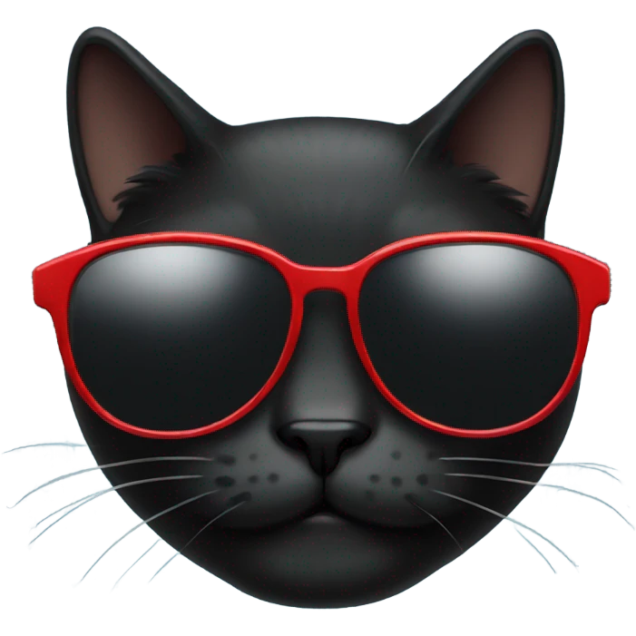 Black cat with sunglasses  emoji
